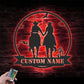 Custom Name Family Name Sign Home Decor Horse Farmhouse Barn, Metal Wall Signs With RGB Led Light
