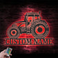 Custom Name Farm Tractor Name Sign Home Decor Farm Truck, Metal Wall Signs With RGB Led Light