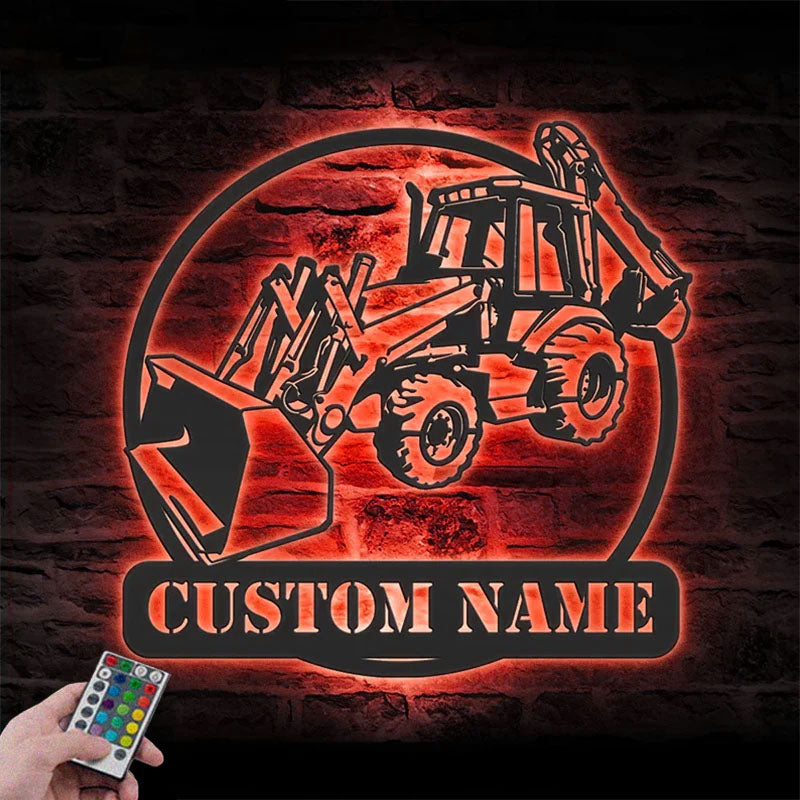 Custom Name Farm Tractor Name Sign Home Decor Farm Truck, Metal Wall Signs With RGB Led Light