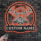 Custom Name Firefighter Name Sign Decoration For Room Metal Wall Signs With RGB Led Light