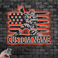 Custom Name Fireman Name Sign Decoration For Room Metal Wall Signs With RGB Led Light