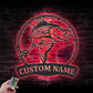 Custom Name Fisher Name Sign Home Decor Metal Wall Signs With RGB Led Light