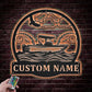 Custom Name Fishing Boat Metal Wall Signs With RGB Led Light