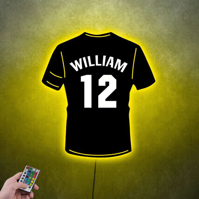 Custom Name Football Name Sign, Metal Wall Signs With RGB Led Light