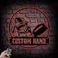 Custom Name Football Player Name Sign, Metal Wall Signs With RGB Led Light