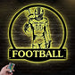 Custom Name Football Player Wall Decor, Metal Wall Signs With RGB Led Light