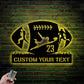 Custom Name Football Player, Metal Wall Signs With RGB Led Light