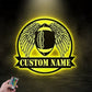 Custom Name Football With Wing, Metal Wall Signs With RGB Led Light