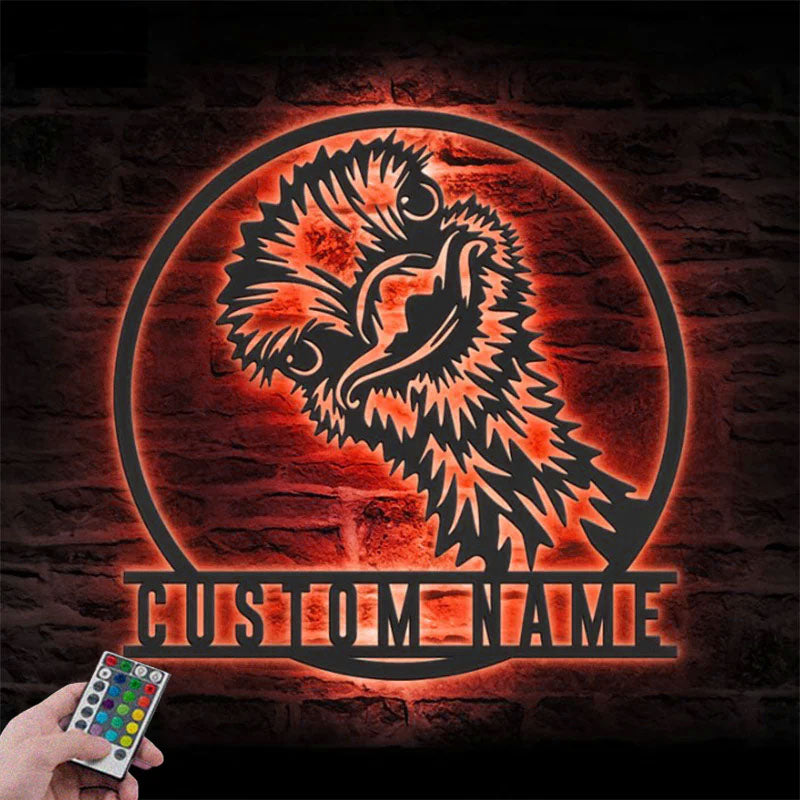 Custom Name Funny Emus Bird Lover Name Sign Home Decor, Metal Wall Signs With RGB Led Light