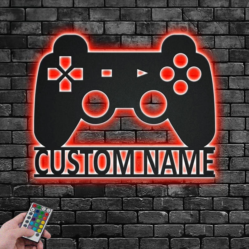 Custom Name Gamer Name Sign Decoration For Room Metal Wall Signs With RGB Led Light