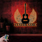 Custom Name Guitarist Name Sign Home Music Room, Metal Wall Signs With RGB Led Light