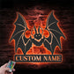 Custom Name Halloween Bat Name Sign Home Decor, Metal Wall Signs With RGB Led Light