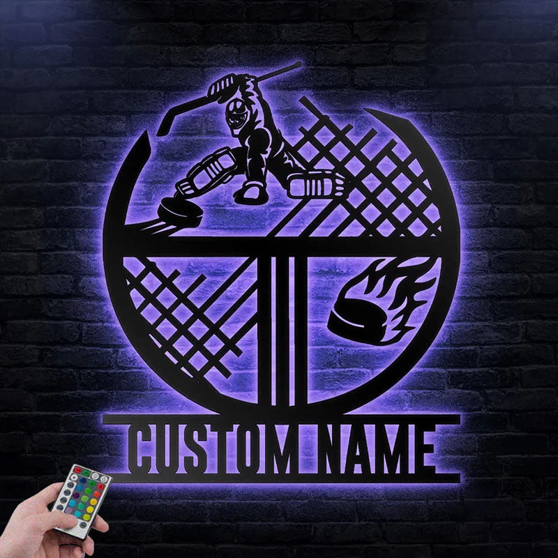 Custom Name Hobbies Name Sign Decoration For Room, Metal Wall Signs With RGB Led Light