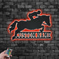 Custom Name Horse Jumping Name Sign Decoration For Room, Metal Wall Signs With RGB Led Light