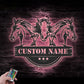 Custom Name Horse Livestock Name Sign Home Decor Horse Barn, Metal Wall Signs With RGB Led Light