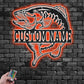Custom Name Largemouth Bass Fish Name Sign Decoration For Room Metal Wall Signs With RGB Led Light