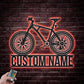 Custom Name Mountain Bike Sport Metal Wall Signs With RGB Led Light