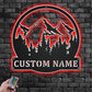 Custom Name Mountain Camper Name Sign Metal Wall Signs With RGB Led Light