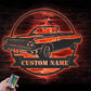 Custom Name Personalized Classic Muscle Car Name Sign Home Decor Mechanic Repair Metal Wall Signs With RGB Led Light