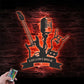 Custom Name Rock And Roll Name Sign Home Decor Music Room, Metal Wall Signs With RGB Led Light