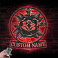 Custom Name Rose Garden, Metal Wall Signs With RGB Led Light