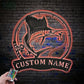 Custom Name Sailfish Fishing Fish Pole Metal Wall Signs With RGB Led Light