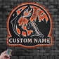 Custom Name Salmon Fisher Name Sign Decoration For Room Metal Wall Signs With RGB Led Light