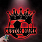 Custom Name Soccer Metal Sign Metal Wall Signs With RGB Led Light