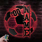 Custom Name Soccer Wall Decor, Metal Wall Signs With RGB Led Light