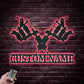 Custom Name Tattoo Machine Wall Metal Wall Signs With RGB Led Light