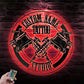 Custom Name Tattoo Studio Metal Wall Signs With RGB Led Light