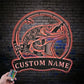 Custom Name Tiger Muskellunge Fishing Fish Pole Metal Wall Signs With RGB Led Light