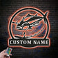 Custom Name Tuna Fishing Fish Pole Metal Wall Signs With RGB Led Light