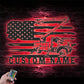 Custom Name US Lineman Bucket Truck Driver Metal Wall Signs With RGB Led Light