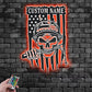 Custom Name Welder Skull Name Sign Decoration For Room, Metal Wall Signs With RGB Led Light