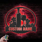 Custom Name Wine Shop Metal Wall Signs With RGB Led Light
