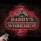 Custom Name Workshop Name Sign Home Decor Mechanic Repair Metal Wall Signs With RGB Led Light