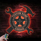 Custom Name Workshop Name Sign Home Decor Mechanic Repair Metal Wall Signs With RGB Led Light
