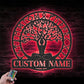 Custom Name Yoga Tree Of Life Metal Sign Wall Art With RGB Led Lights