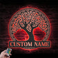 Custom Name Yoga Tree Of Life Metal Wall Signs With RGB Led Light