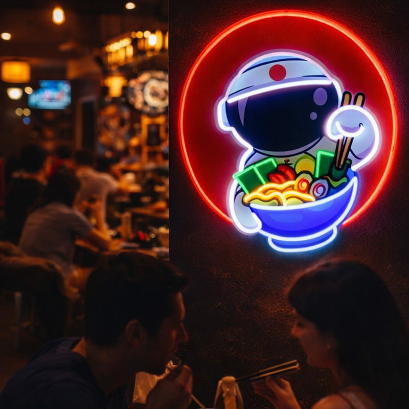 Cute Ramen Noodle LED Neon Sign with Japanese Character Design for Restaurant and Wall Decor