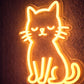 Cute Sleeping Cat Neon Wall Light – Warm Yellow LED Kitty Sign