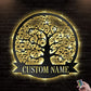 12"x12" Tree Musical Personalized - Led Light Metal - Owls Matrix LTD