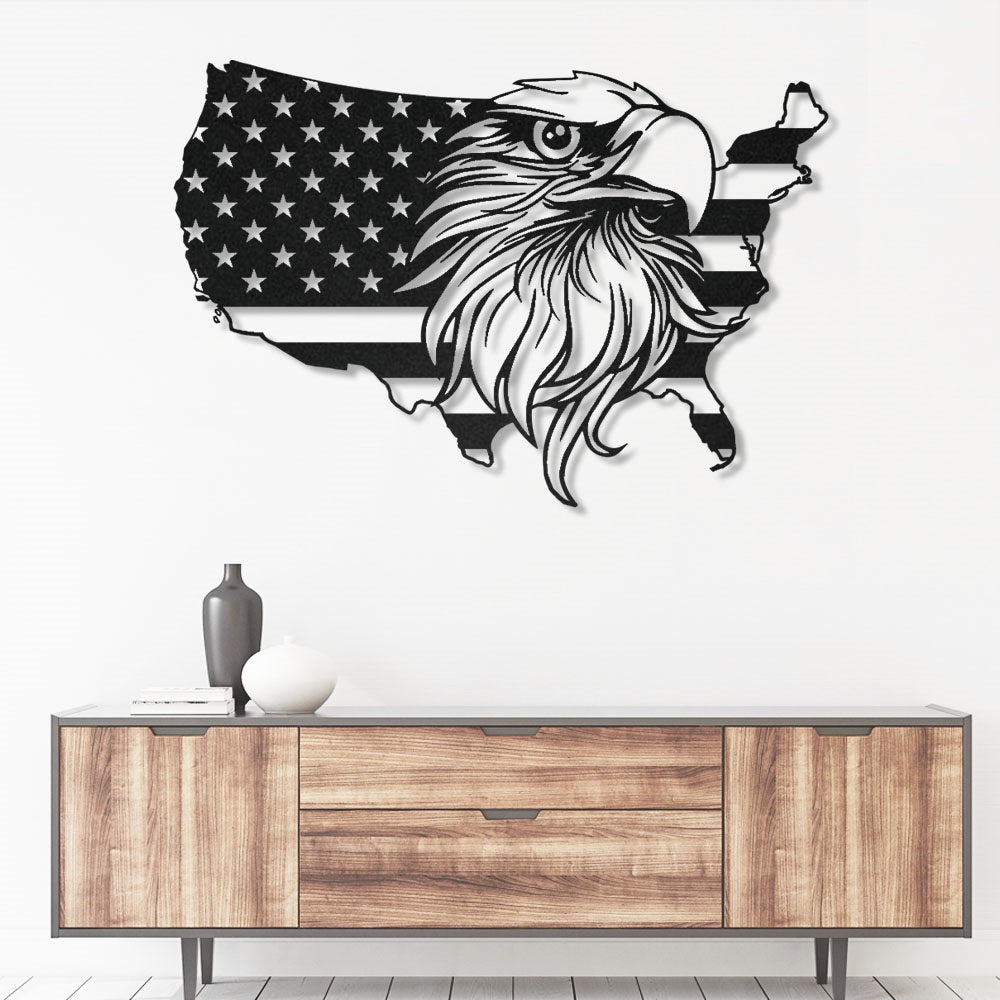 Eagle American US Flag - Led Light Metal - Owls Matrix LTD