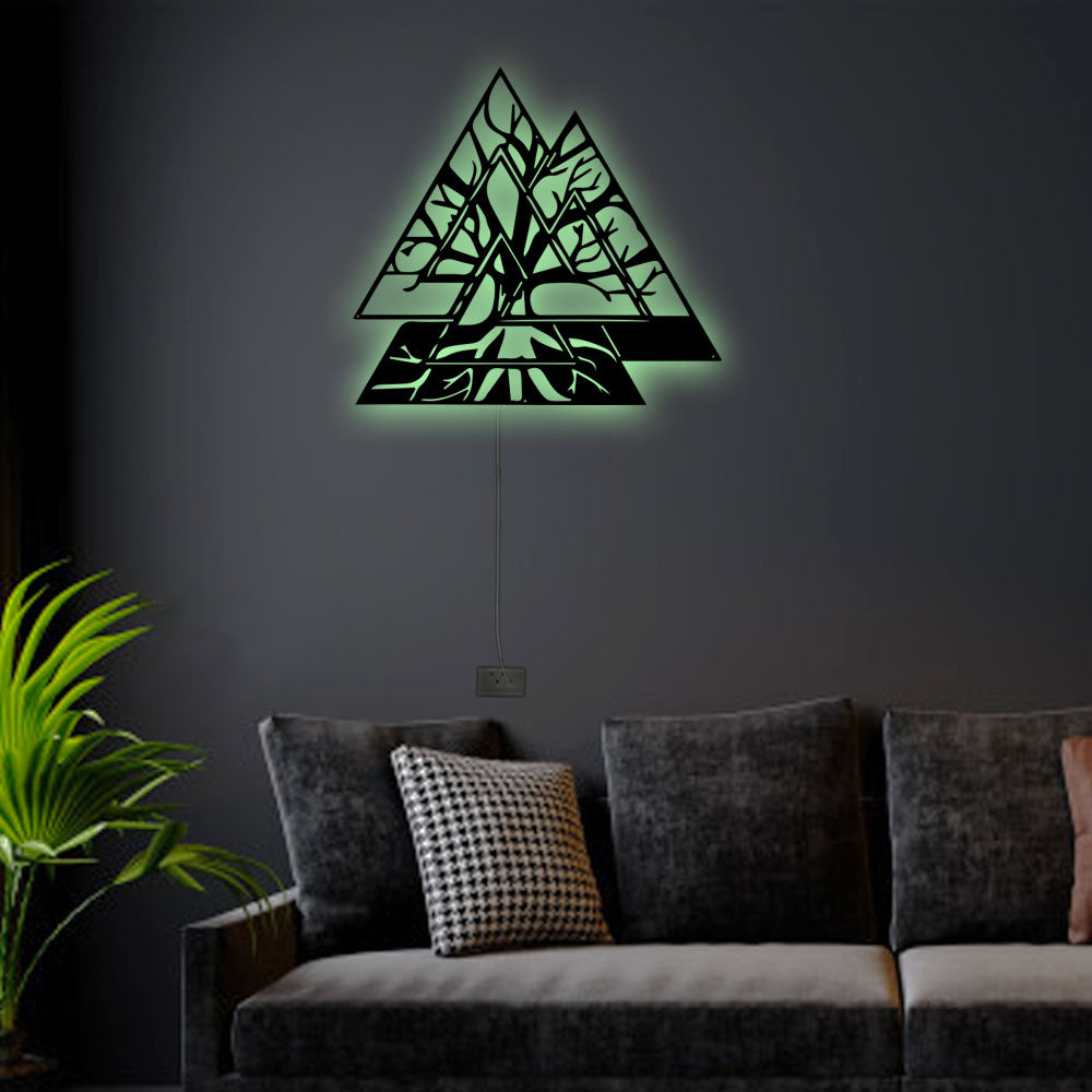 12"x12" Tree Of Life - Led Light Metal - Owls Matrix LTD