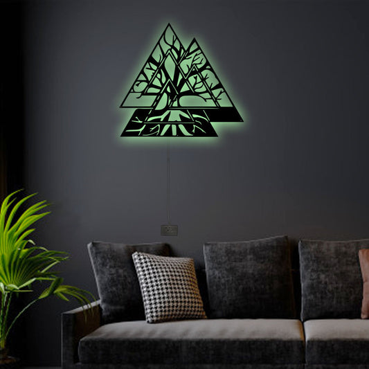 12"x12" Tree Of Life - Led Light Metal - Owls Matrix LTD