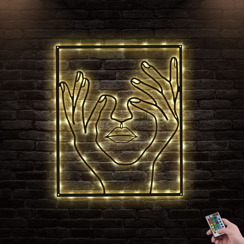 Abstract Face Line - Led Light Metal - Owls Matrix LTD