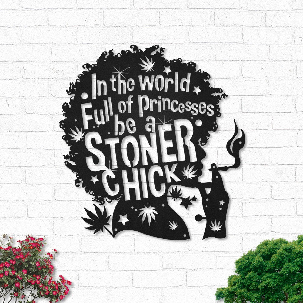 Afro Girl Weed Girl - Led Light Metal - Owls Matrix LTD