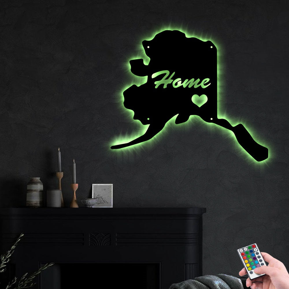Alaska Where I Live - Led Light Metal - Owls Matrix LTD