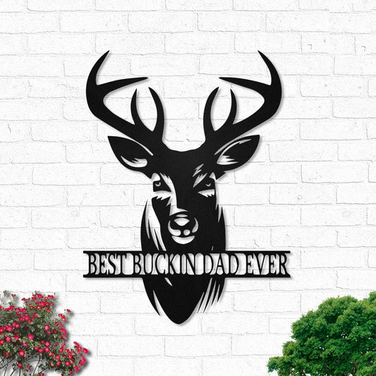 Deer Hunting Best Buckin Dad Ever - Led Light Metal - Owls Matrix LTD